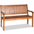 thumbnail image 4 of Pemberly Row 50" Eucalyptus Two Person Outdoor Garden Bench w/ Armrest - Natural, 4 of 11