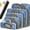 blue, variant on Simplify Living Compression Packing Cubes for Travel, Tripped Compression Packing, 5 Set Compressible, Travel Essentials (blue)