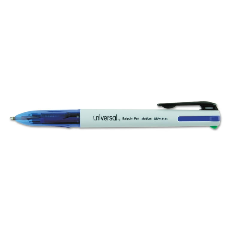 4-Color Multi-Color Ballpoint Pen, Retractable, Medium 1 mm, Black/Blue/Green/Red Ink, White/Translucent Blue Barrel, 3/Pack 4-Color Multi-Color Ballpoint Pen, Retractable, Medium 1 mm, Black/Blue/Green/Red Ink, White/Translucent Blue Barrel, 3/Pack