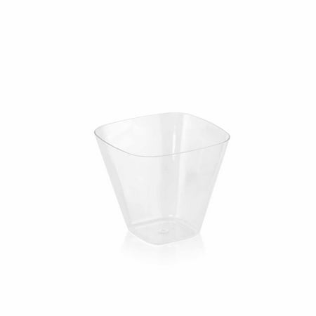BalsaCircle Clear 24 pcs 4 oz Disposable Plastic Dessert Drink Cups Glasses - Wedding Reception Party Buffet Catering Tableware