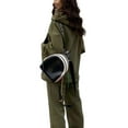 thumbnail image 2 of Innerwin Jogger Set Long Sleeve Women Sweatsuits Sports Drawstring Loungewear Two Piece Outfit Army Green M, 2 of 9