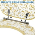Ginsey Round Resin Decorative Toilet Seat with Chrome Hinges, Gold Foil