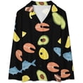 thumbnail image 4 of Top-kevin Women's Pajama Sets Seafood Fruit Pattern Long Sleeve Lounge Sets Pjs Sleepwear with Pockets, 4 of 12