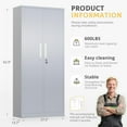 thumbnail image 3 of SUNCROWN 63" Metal Storage Cabinets with Lock, Tool Cabinet, Locking Steel Storage, Tall Locker Organizer Garage Cabinets with 2 Doors and 4 Shelves for Home,Garage,Office, Dark Grey, 3 of 18