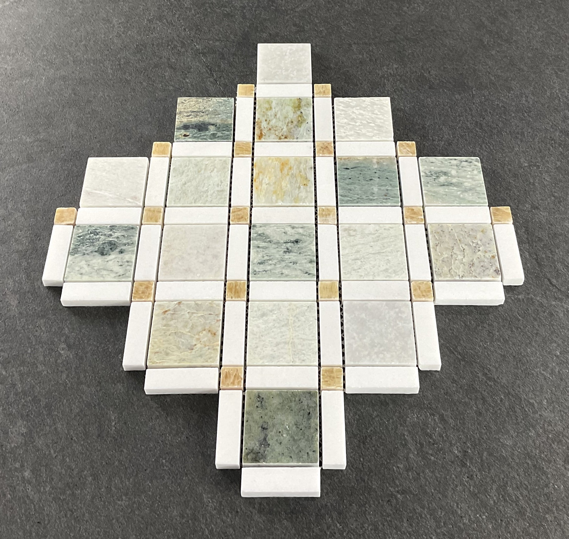 10 - Sheets of Marble Pinwheel Wall and Floor Mosaic Tiles