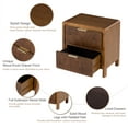 thumbnail image 3 of COZAYH Farmhouse Nightstand with 2 Drawer, Distressed Wood Rustic Accent Bedside Table, Burl Finish Side Table for Bedroom, Entryway, Fully Assembled, Brown, 3 of 9