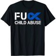 thumbnail image 1 of Fuck FU Child Abuse Awareness Month Blue Ribbon Prevention T-Shirt Men and Women O-Neck Short Sleeve Shirt Tees, 1 of 5