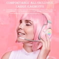 thumbnail image 5 of Pink Gaming Headset, 3D Stereo Surround Sound RGB Folding Over-ear Gaming Headphones with Detachable 360° Noise Cancelling Mic for PC Laptop PS4 Xbox One Nintendo Switch, 5 of 8