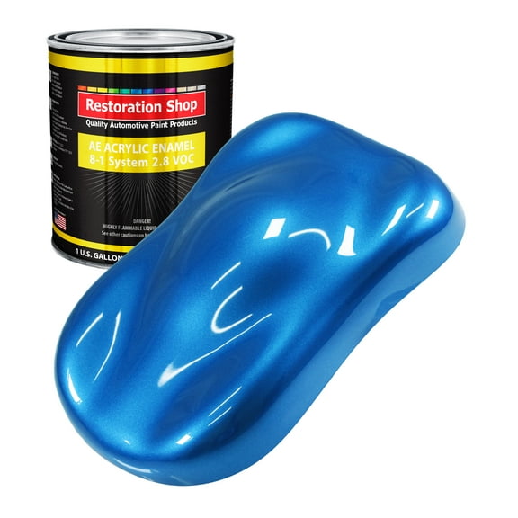 Restoration Shop Fiji Blue Metallic Acrylic Enamel Auto Paint - Gallon Paint Color Only - Single Stage High Gloss