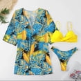 thumbnail image 4 of Ensemble de Bikini Triangle Imprimé pour Femmes avec Couverture Maillots de Bain Trois Pièces, 4 of 5