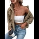 thumbnail image 2 of Chaqueta Ligera de para Mujer, de Larga, con Cremallera y Botones A Presión, para Otoño. Marrón L, 2 of 10