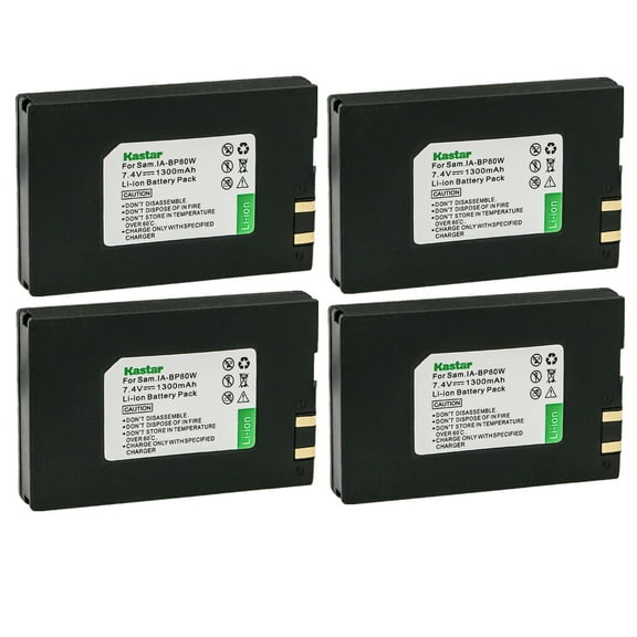 Kastar IA-BP80W Battery 4-Pack Replacement for Samsung SC-DX205, VP-D381, VP-D382, VP-D382H, VP-D383, VP-D384, VP-D385, VP-D391, VP-D3910, VP-D392, VP-D395, VP-DX100, VP-DX100H, VP-DX100i Camera