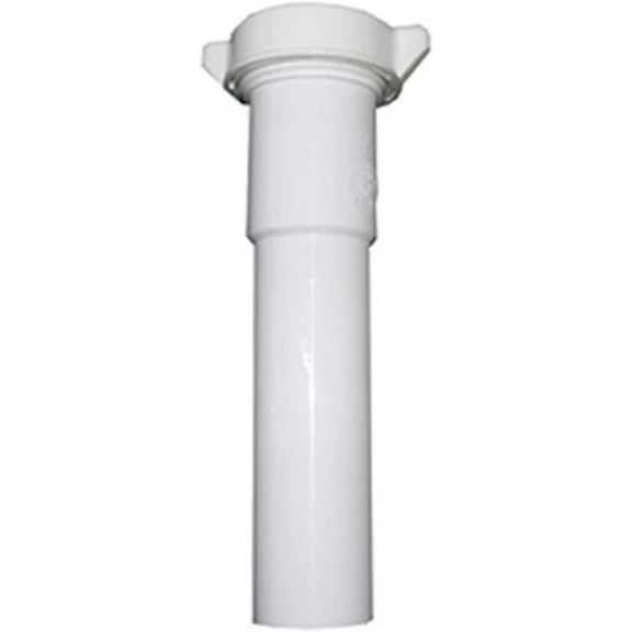 Lasco Fittings Plastic Slip Joint Extension - With Nut and Washer - 1-1/2 in x 12 in, White