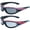 Pink + Red, variant on 3 Pairs of Global Vision Eyewear Marilyn 11 Women's Black Sunglasses Red Orange + Pink Stripe Frames Flash Mirror Lenses