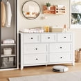 thumbnail image 7 of White 7 Drawer Dresser for Bedroom, 54" Wide Large Dresser with Deep Drawers & Metal Knobs, Modern Wooden Chests of Drawers for Entryway, Hallway, 7 of 7