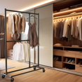 thumbnail image 4 of SimpleHouseware Dual Bar Adjustable Clothing Garment Rack, 72-inch Height, Black, 4 of 5