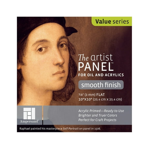 Ampersand Art Artist Panel, Smooth Uncradled, 1/8" Profile, 10" x 10"