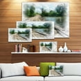 thumbnail image 3 of Bridge over Waterfall in Forest - Large Landscape Canvas Art, 3 of 4