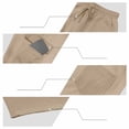 thumbnail image 7 of JTSRKL Men's Outdoor Cargo Shorts Solid Waffle Knit Drawstring Elastic Waist Multi Pocket Short Pants Lightweight Summer Beach Daily Casual Trunks Khaki XXL, 7 of 7