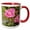 Red/White, variant on 3drose, Pretty Pink Roses Glistening After Rain, 11oz Two-tone Black Mug