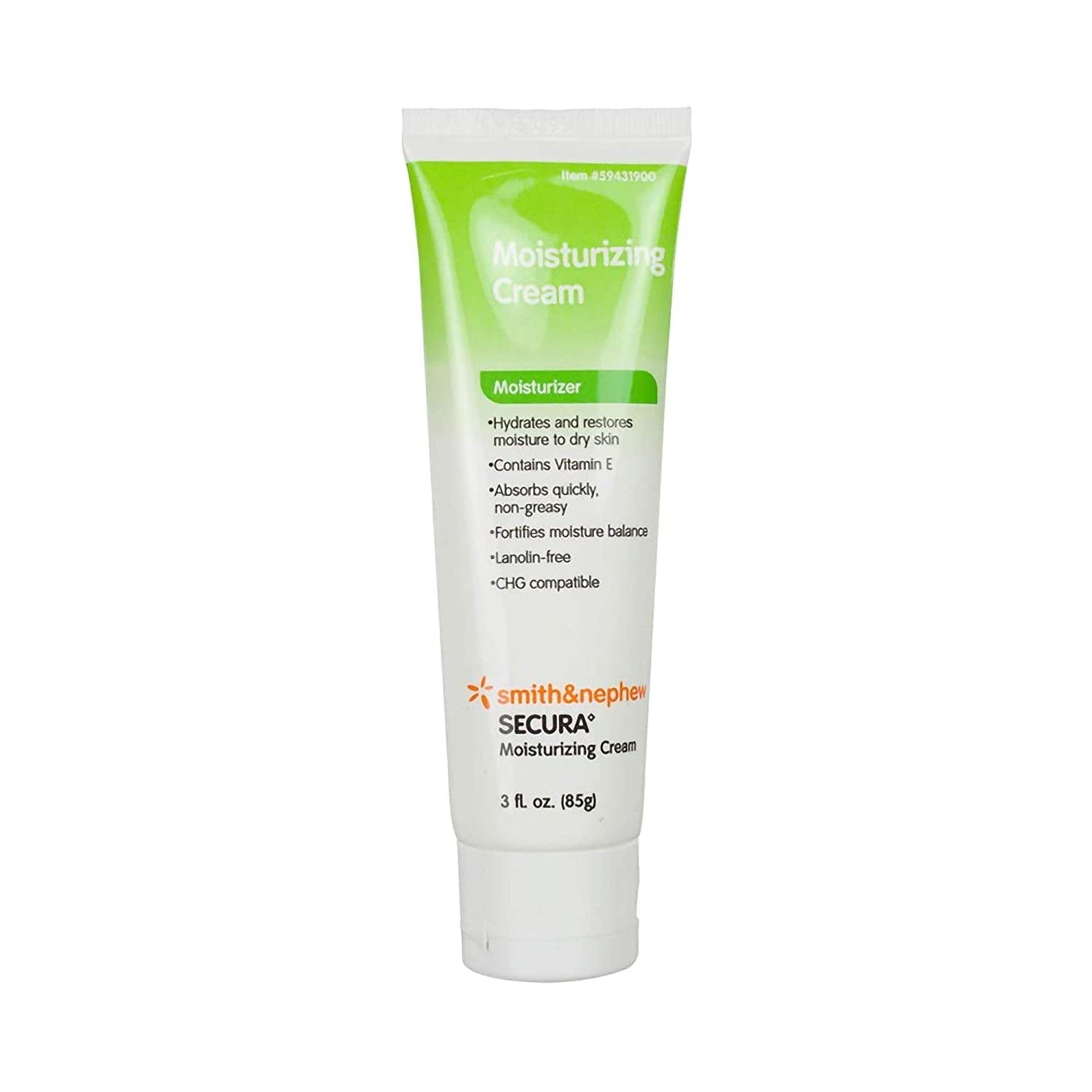 Secura Unscented Moisturizing Cream, 3 oz Tube, Pack of 4