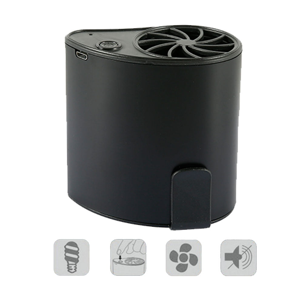 Mobile Air Conditioning Cooler USB Waist Fan Portable Mini Fan Black for Outdoor 