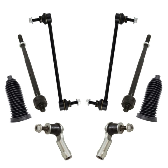 TRQ 8pc Steering Suspension Kit Sway Bar End Links Tie Rods w/ Boots Bellows PSA81013 Fits select: 2015 CHRYSLER 200, 2013-2016 DODGE DART