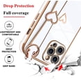 thumbnail image 2 of Compatible with iPhone 14 Pro Case for Women Girls,Soft TPU Cute Love Heart Plating Electroplate Wristband Bumper Holder Bling Case Slim Anti-Scratch Shockproof Luxury Case(Elegant White), 2 of 13