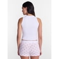 thumbnail image 3 of No Boundaries Sleepwear Ribbed Tank Top and Boxers Set from our Cloud Core Collection, 2 Piece, Women’s and Women’s Plus XXS-3X, 3 of 5