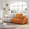 thumbnail image 5 of 86.6” Modern 3-Person Gray & Yellow Suede Sofa | Tight Back | Flared Arms | Easy Assembly, 5 of 12