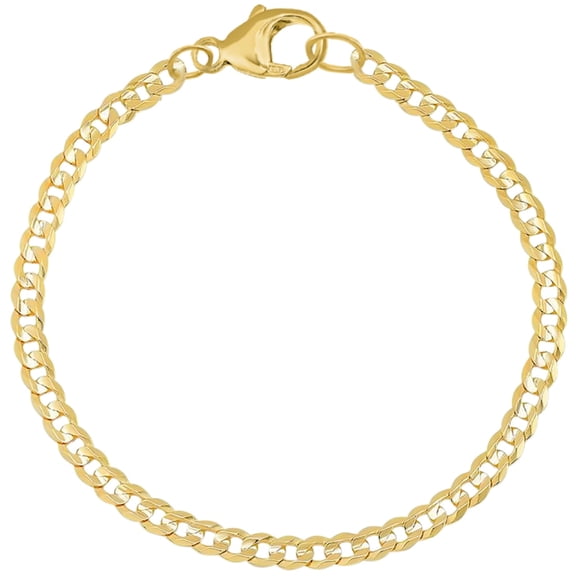 Real Genuine 14K Yellow Gold Filled Cuban Link Bracelet 3 mm 8 Inch for Men and Women Golds