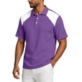 thumbnail image 5 of Hearthz Linen Polo T Shirts for Men Moisture Wicking Raglan Men Short Sleeve Shirt Color Block Soft Breathable Mens Golf Polo Shirts, 5 of 8
