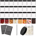 thumbnail image 1 of Frascos redondos de plástico Betrome de 250 ml con tapas negras, 40 unidades, 1 of 6