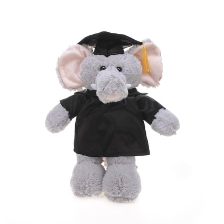 Made by Aliens Personalized Elephant Stuffed Animal Plush Toy – Perfect Gift for Graduation Name or Your School Logo on Gown Best for Any Grad School Kids 12 Inches