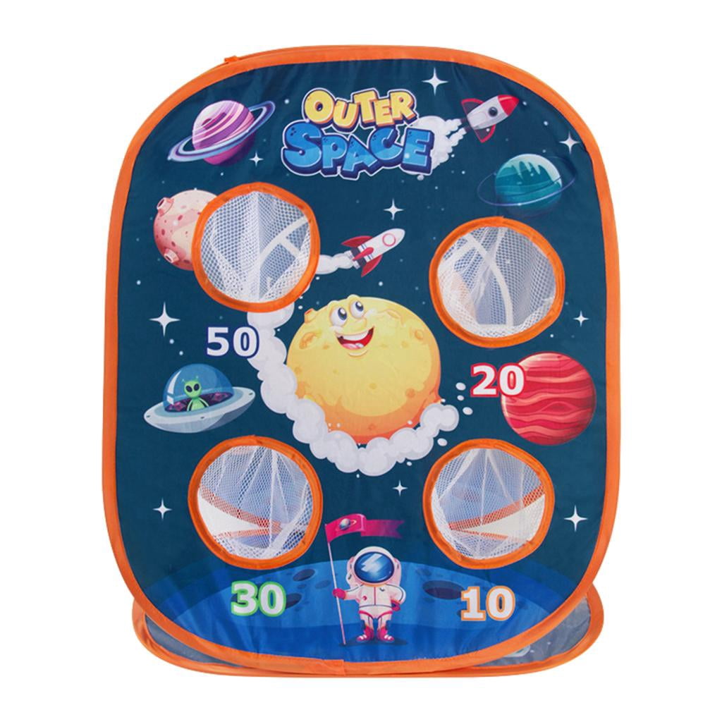HILABEE Outdoor Sandbag Toss Game Throwing Game Bags Toys Collapsible Cornhole Game Set Space