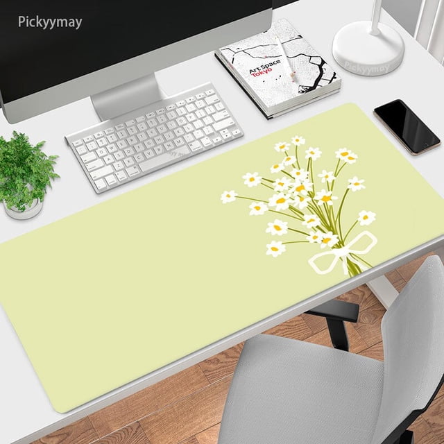Alfombrilla de ratón verde Kawaii para Gaming, alfombrilla grande para ratón, alfombra de mesa Xxl, 900x400, para Pc qiuyongming unisex