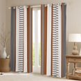 thumbnail image 2 of Homewish Cute Pinstripe Curtains Pack of 2 (42x84 Each),Modern Geometric Artistic Curtains Blackout,Gray Brown Beige Bedroom Curtains For Kids,Ultra Soft Home Decor, 2 of 6