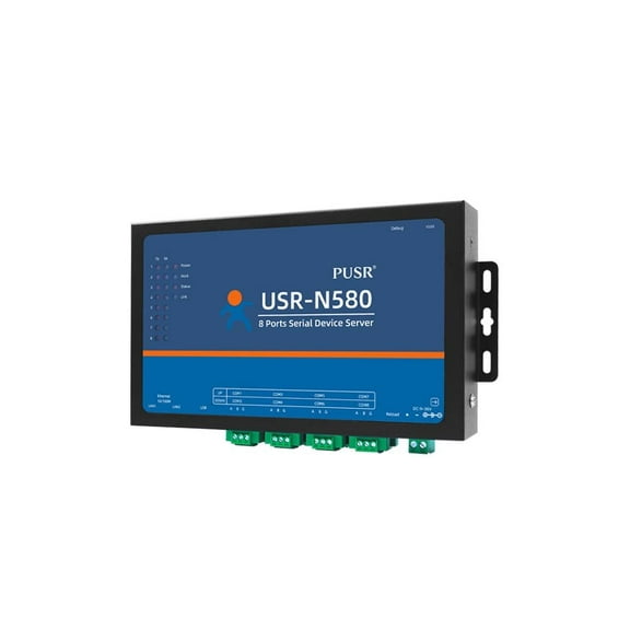 PUSR 8 Ports MQTT Modbus Gateway Support SSL/TLS Edge Computing RS485 Serial to ethernet Converter Device Server USR-N580
