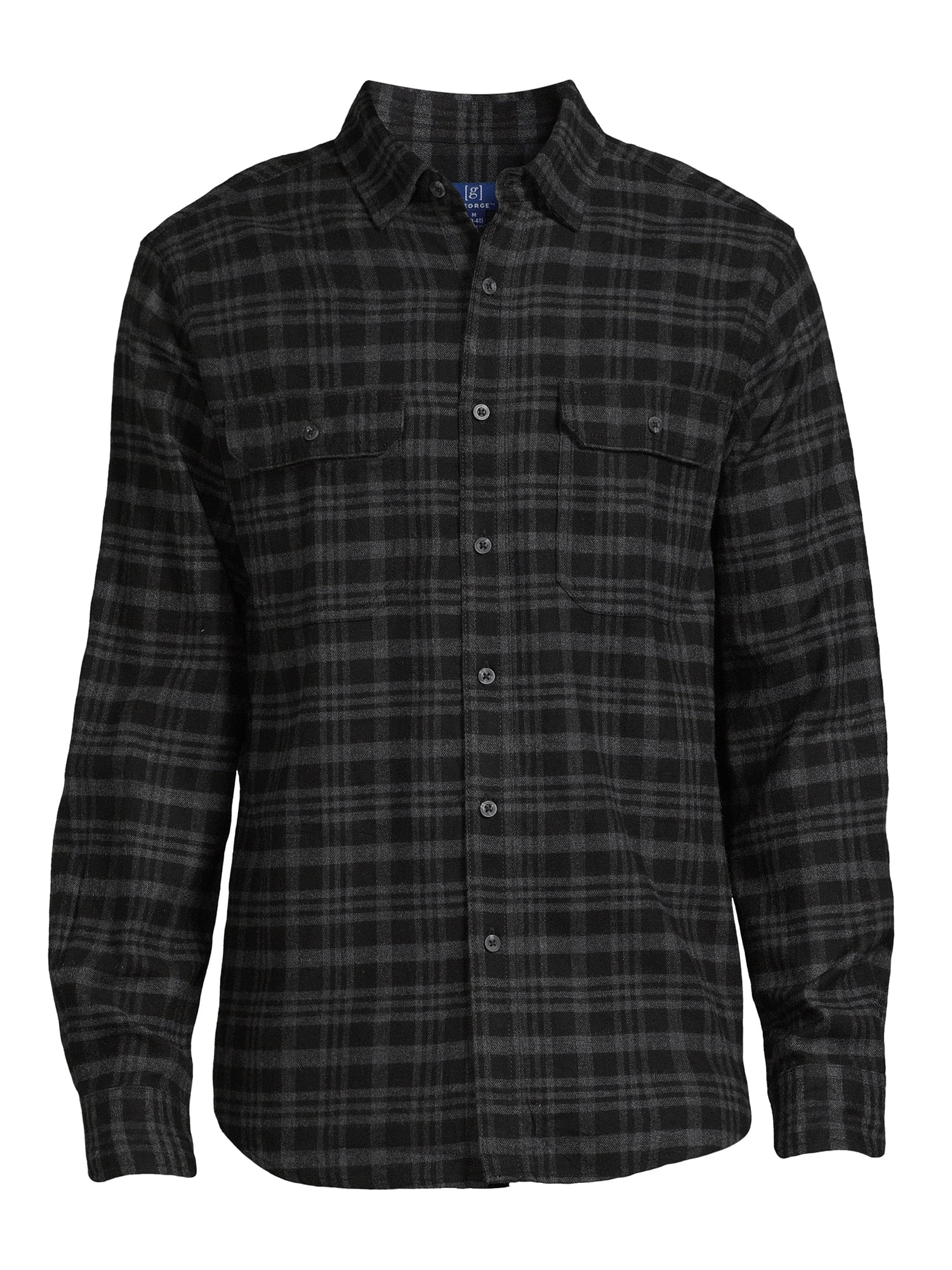 George Men's and Big Men's Flannel Shirt with Long Sleeves, Sizes XS-3XLT