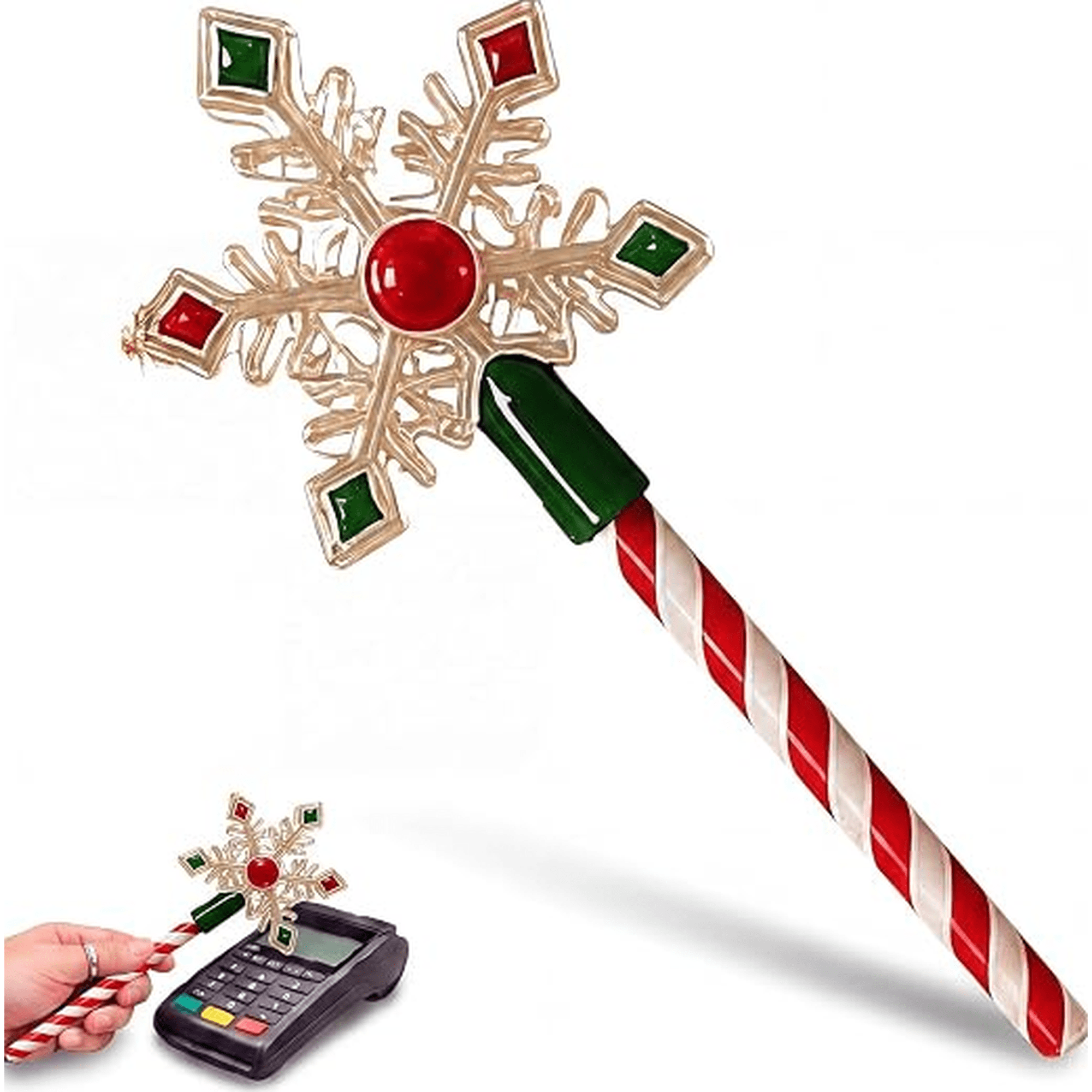 Christmas Payment Magic Wand Holiday Checkout Prop Festive Santa Themed Accessory A