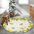 thumbnail image 4 of Round Area Rug 4ft,Vintage Watercolor Lemon Leaf Floral Washable Carpet Non-Slip Runner Accent Rugs Indoor Floor Mat for Bedroom Living Room Decor,Farmhouse Fruit Plant, 4 of 9