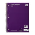 thumbnail image 2 of (4 pack) Pen + Gear College Ruled 3-Subject Notebook, 8" x 10.5", Purple, 120 Sheets, 2 of 7