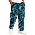 thumbnail image 2 of UDAUDU Mens Cargo Pants Fall Lightweight Stretch Drawstring Trouser Outdoor Trendy Joggers with Pockets Royal Blue L, 2 of 7