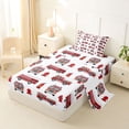 thumbnail image 2 of Erosebridal Cartoon Fire Engine Twin Sheet Sets, Truck Theme Bedding for Boys, Red White, 1 Flat Sheet, 1 Fitted Sheet and 1 Pillowcase, 2 of 5