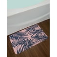 thumbnail image 2 of Navy and Blush Bath Mat, Summer Exotic Floral Tropical Palm Tree Leaf Banana Plant Hawaii, Non-Slip Plush Mat Bathroom Kitchen Laundry Room Decor, 29.5 X 17.5 Inches, Night Blue Pale Pink, Ambesonne, 2 of 2