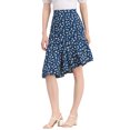 thumbnail image 1 of Allegra K Women's Floral Leopard Print Ruffle A-Line Midi Skirt, 1 of 7