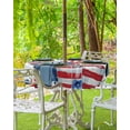 thumbnail image 3 of Hokiten Outdoor Tablecloths with Umbrella Hole & Zipper, 4th of July Round Tablecloth 54 Inch, Independence Day Blue Red US Flag Spring Floral Waterproof Table Cloth, Patio/Pool/Picnic Table Covers, 3 of 7