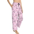 thumbnail image 2 of Uemuo Rabbit Face Pattern Women's Wide Leg Palazzo Lounge Pants with Pockets Light Weight Loose Comfy Casual Pajama Pants-Medium, 2 of 9