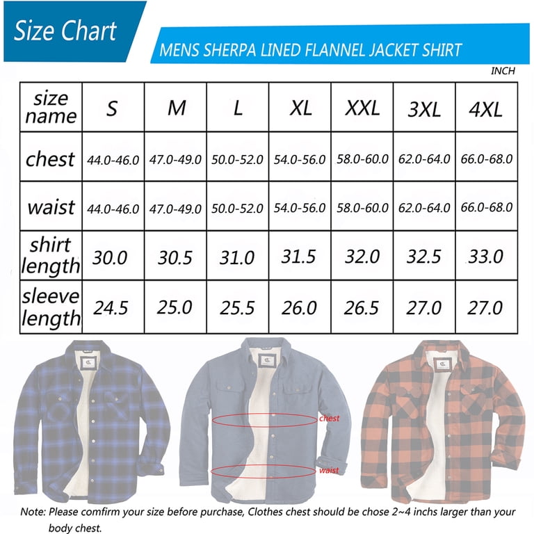 COEVALS CLUB Men's Sherpa Lined Flannel Long Sleeve Snap Shirts