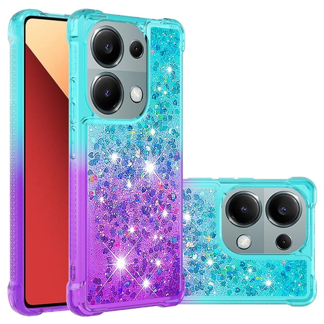 Funda para Xiaomi Redmi Note 13 Pro 4G Transparente con Brillos Carcasa Protectora Antigolpes con Glitter Brillante